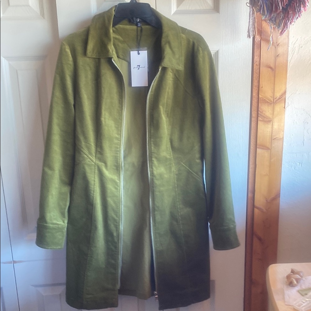 7 For All Mankind NWT Avec Les Filles Zip Up Long Sleeve Corduroy Shirtdress - Picture 8 of 14